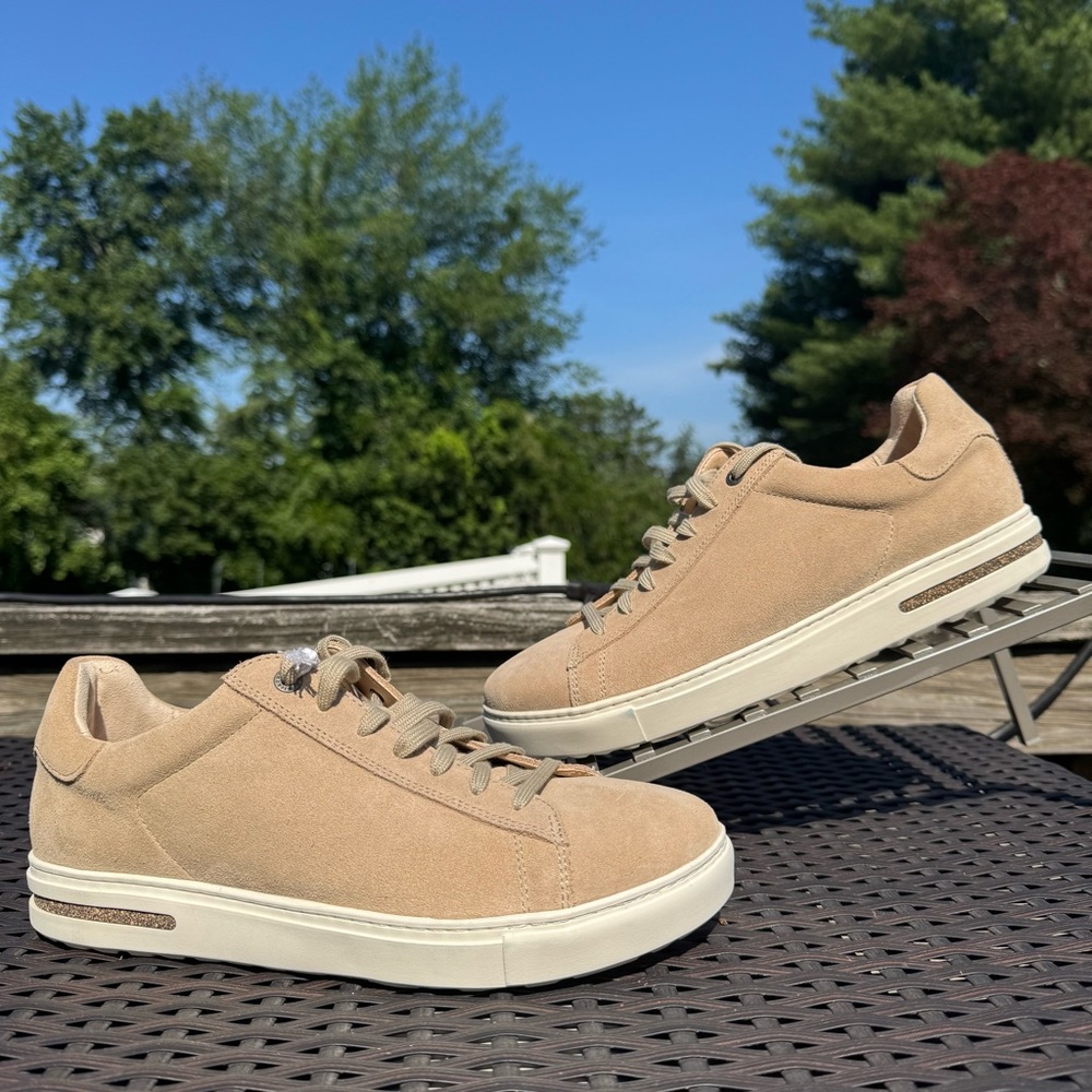 NEW Women's Birkenstock Bend Low Suede Leather (Sandcastle/White) - Picture 5 of 16